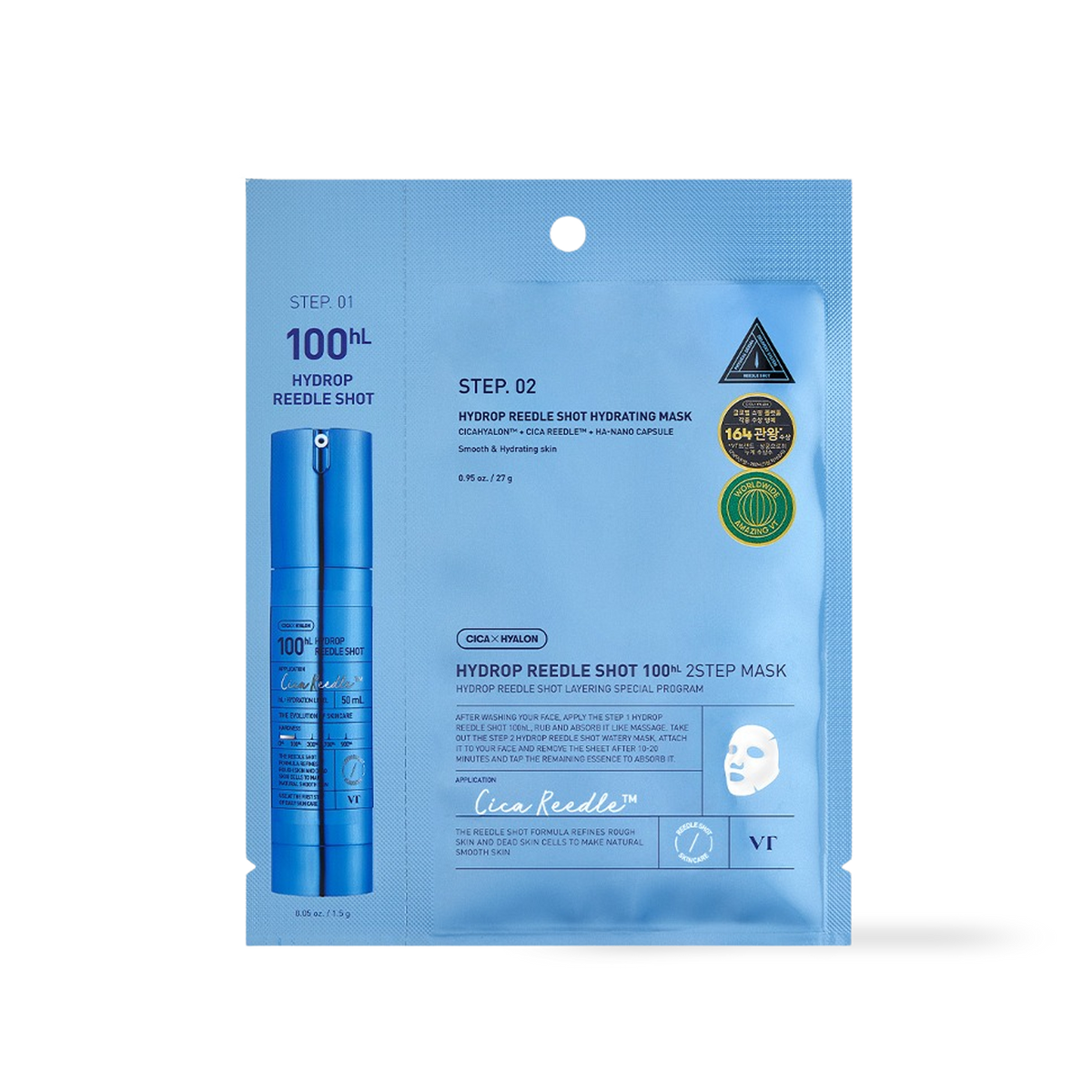 VT Cosmetics HYDROP Reedles Shot 100hL 2 STEP MASK - main product image