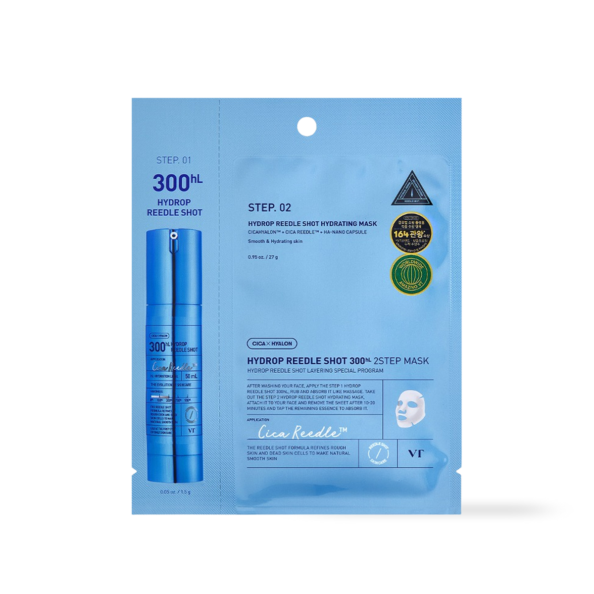 VT Cosmetics HYDROP Reedles Shot 300hL 2 STEP MASK - main product image