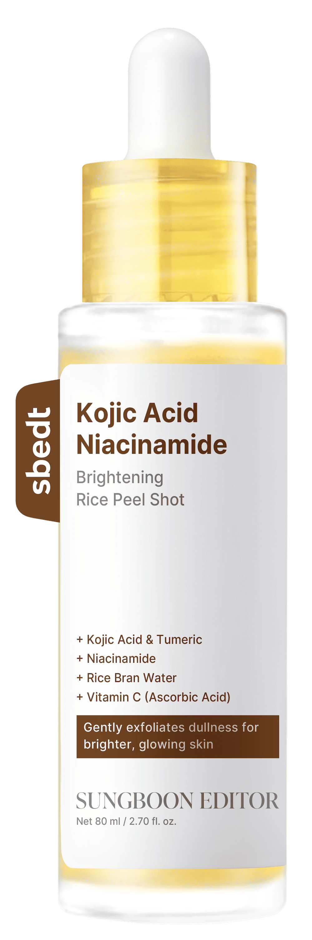 SUNGBOON EDITOR Kojic Acid Niacinamide Rice Peel Shot 80ml — official product image 3