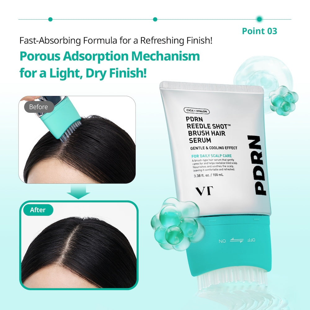 VT Cosmetics PDRN Reedle Shot Brush Hair Serum 100ml - official product image 11