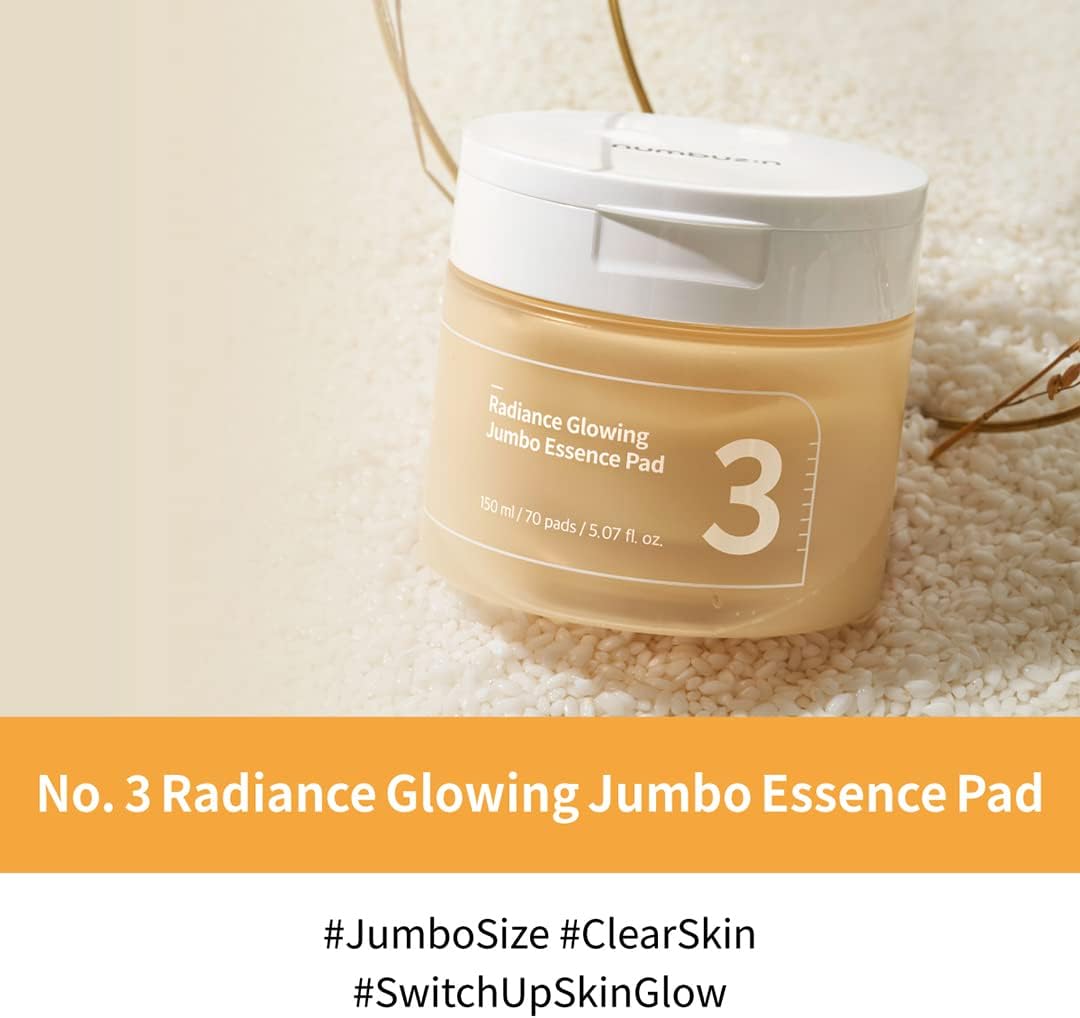 Numbuzin No. 3 Radiance Glowing Jumbo Essence Pads 70 ct, 150ml — official product image 4