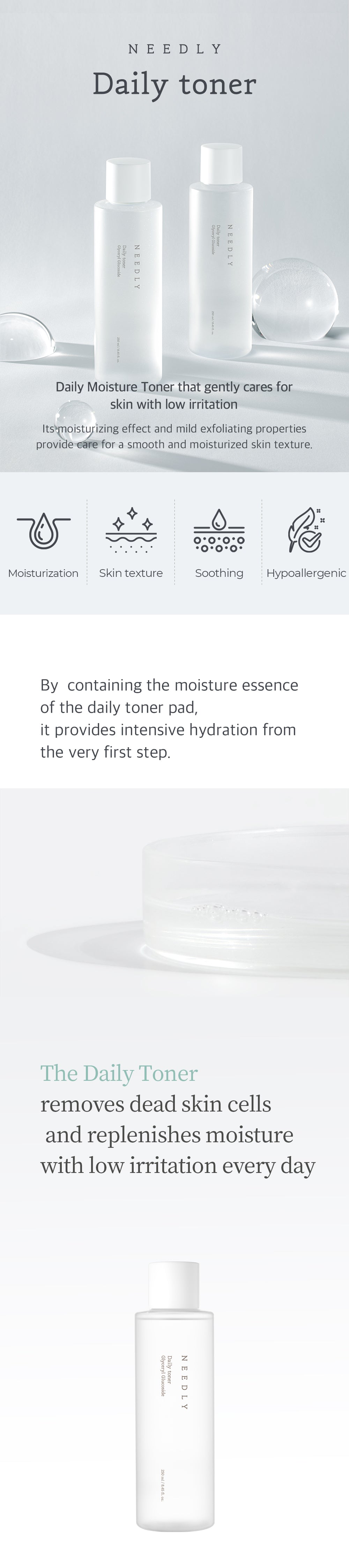 Needly Daily Toner 250ml facial toner image 3