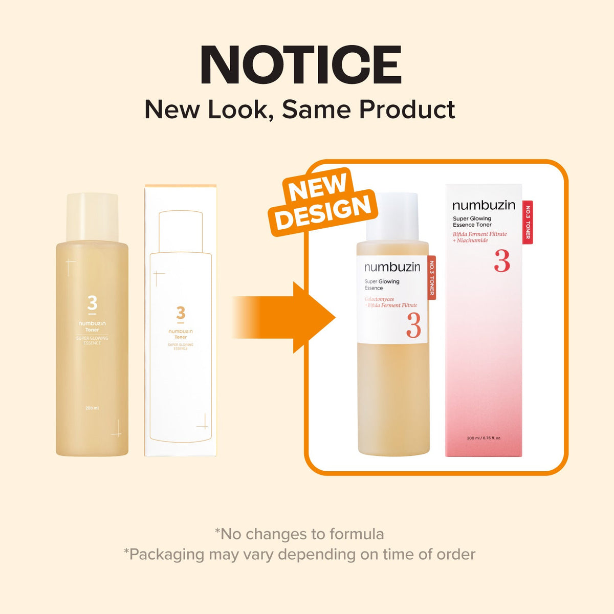 Numbuzin No. 3 Super Glowing Essence Toner 200ml — official product image 4