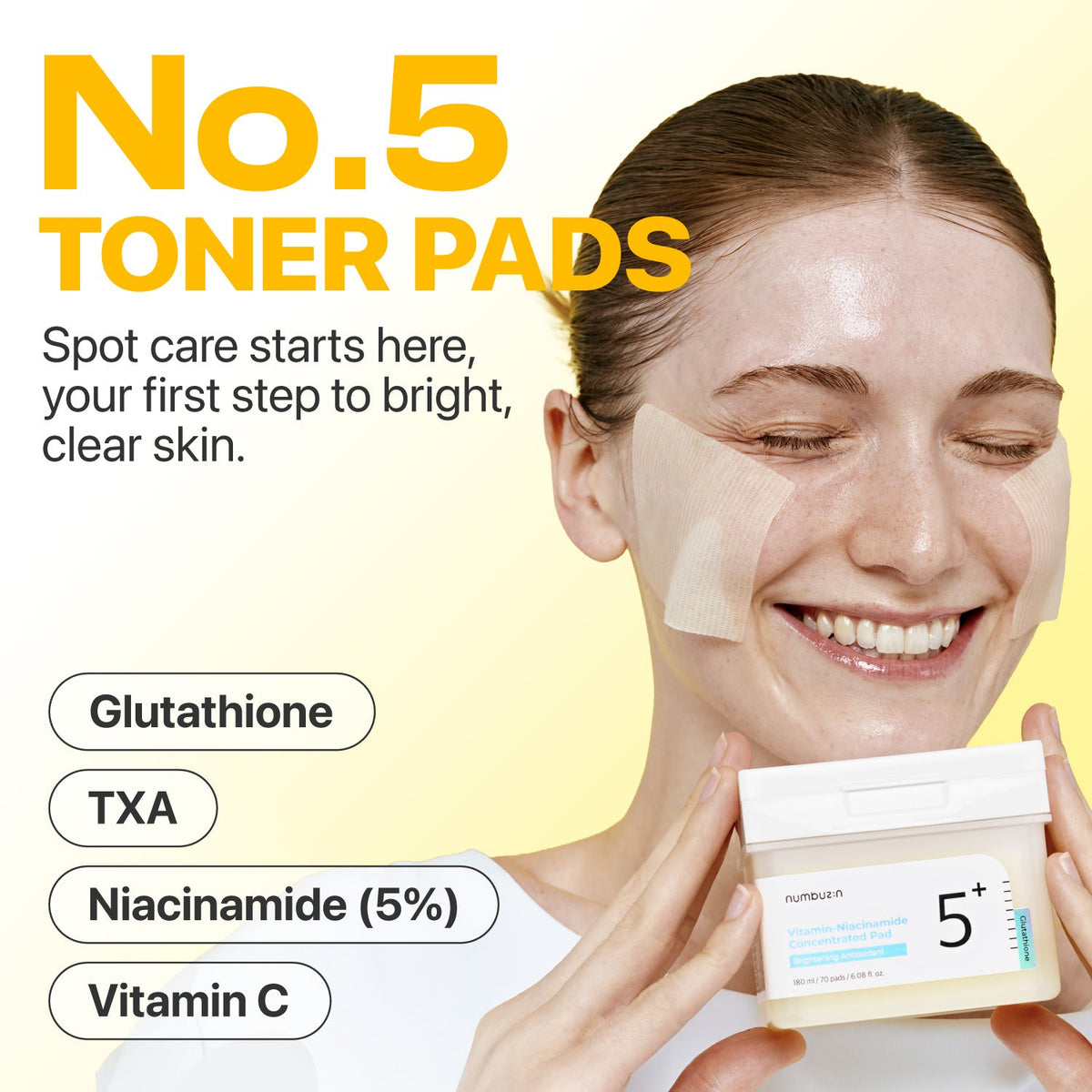 Numbuzin No. 5 Vitamin-Niacinamide Concentrated Pads 70 ct, 180ml — official product image 5