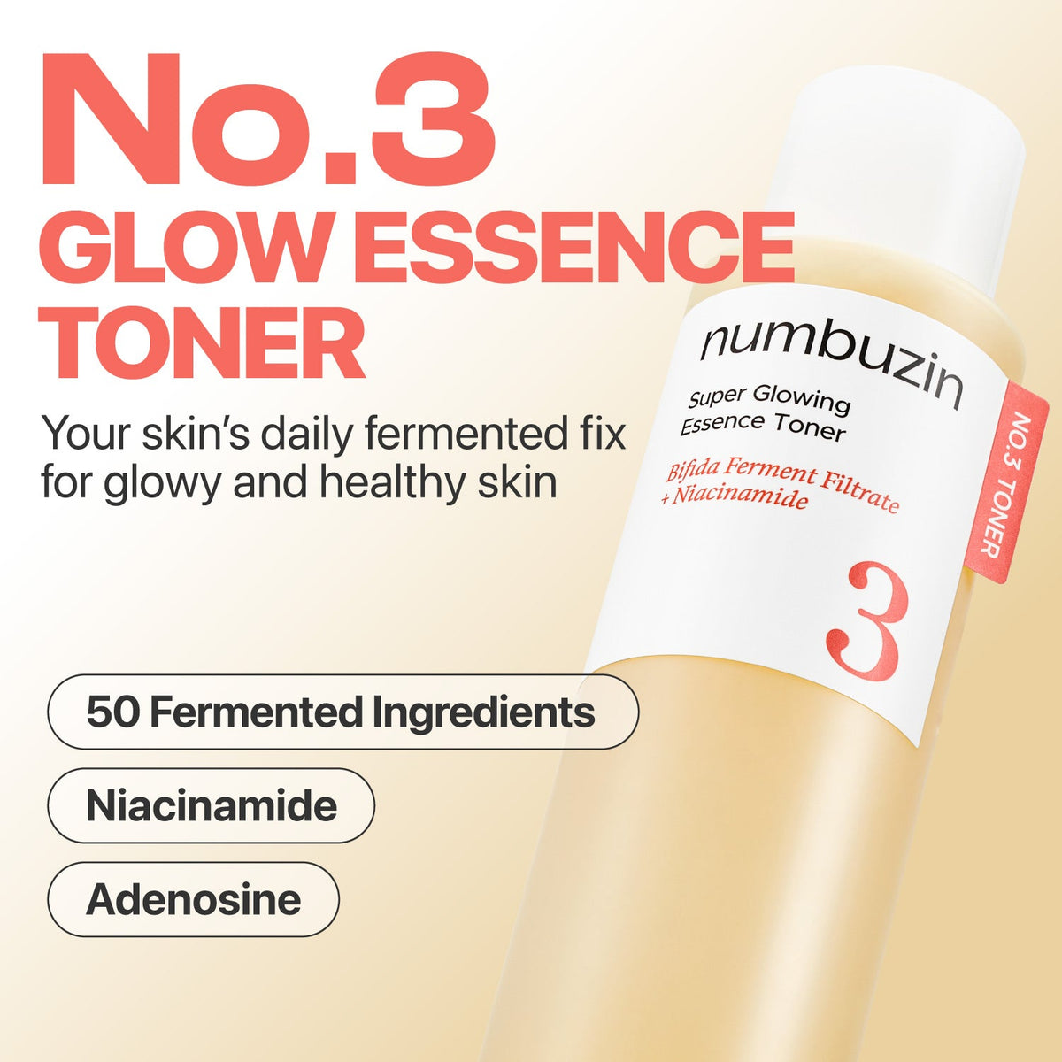 Numbuzin No. 3 Super Glowing Essence Toner 200ml — official product image 5
