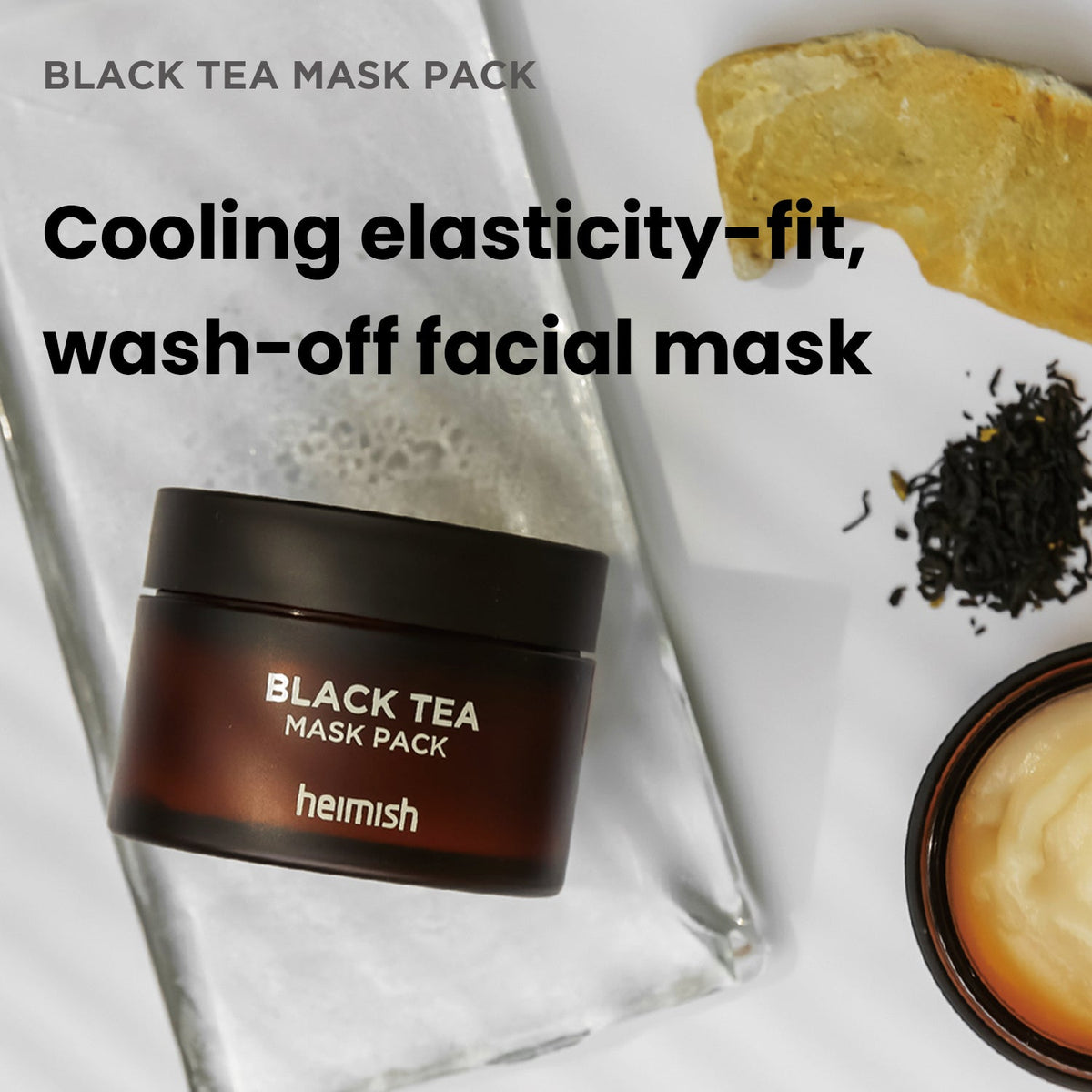 Heimish Black Tea Mask Pack 110ml wash-off mask — official product image