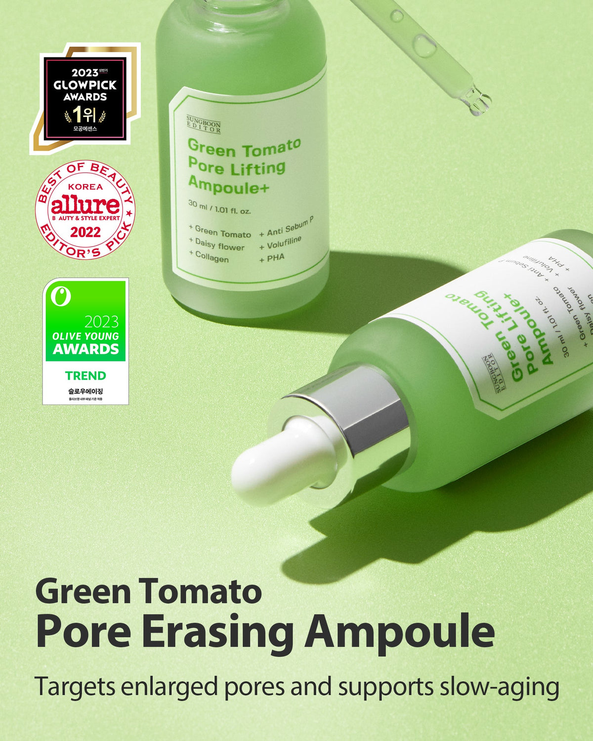 SUNGBOON EDITOR Green Tomato Pore Boosting Deep Shot Ampoule 30ml — official product image 5
