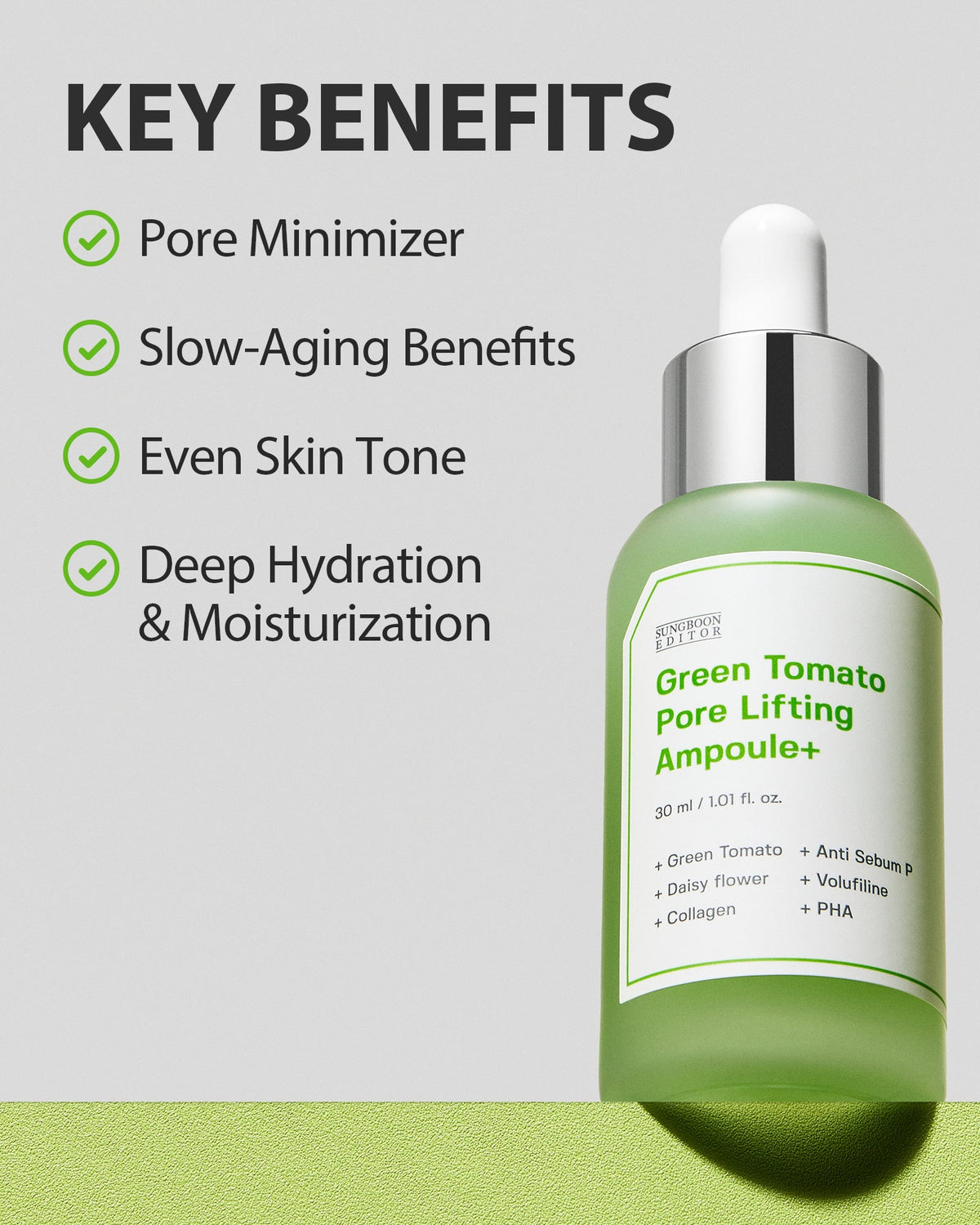 SUNGBOON EDITOR Green Tomato Pore Boosting Deep Shot Ampoule 30ml — official product image 7