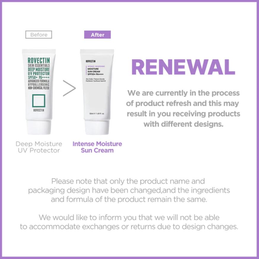 Rovectin Intense Moisture Sun Cream SPF 50+, PA++++ 50ml — official product image 4