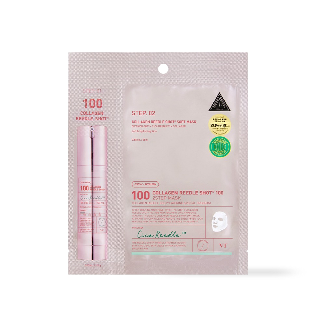 VT Cosmetics COLLAGEN Reedles Shot 100hL 2 STEP MASK - main product image