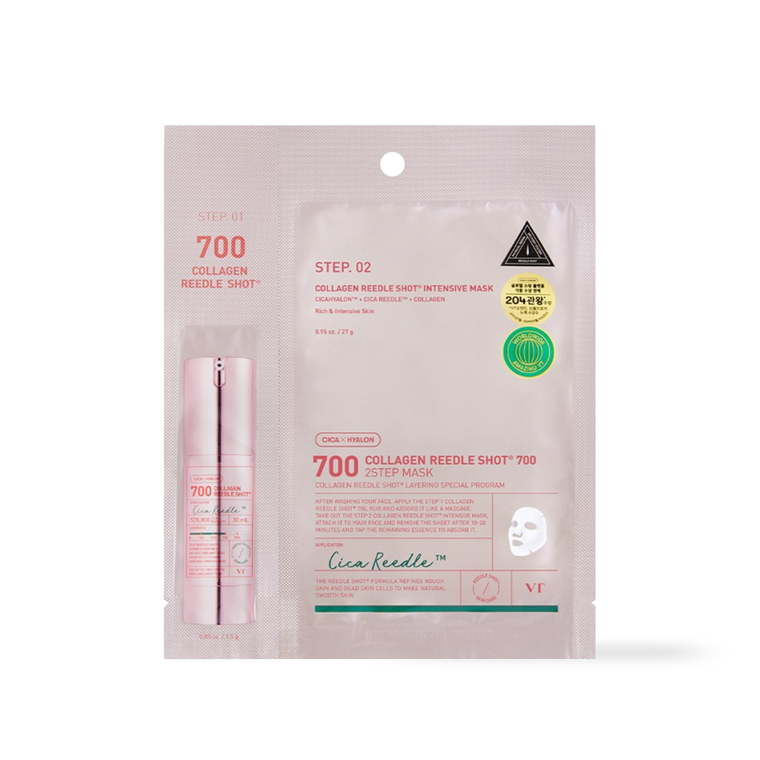 VT Cosmetics COLLAGEN Reedles Shot 700hL 2 STEP MASK - main product image