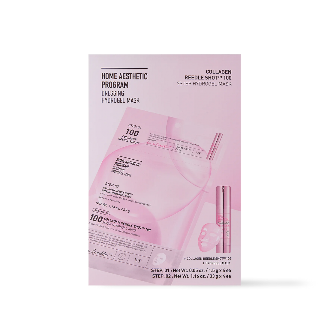 VT Cosmetics COLLAGEN Reedle Shot 100 2STEP Hydrogel Mask - official product image 2