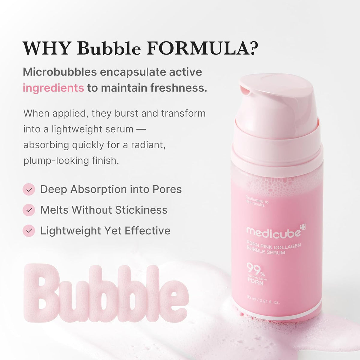 Medicube PDRN Pink Collagen Bubble Serum 95ml product image 6
