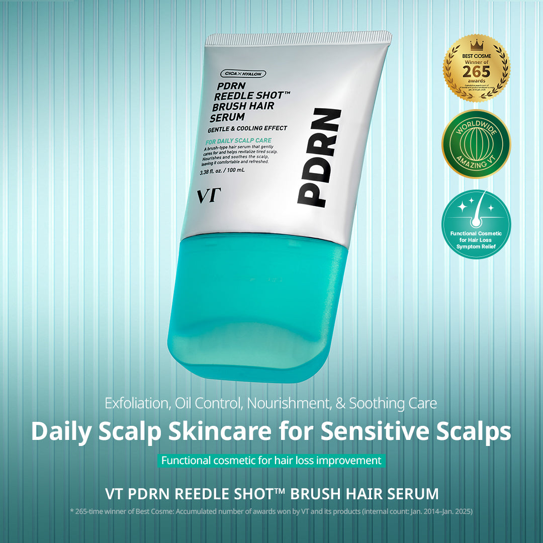 VT Cosmetics PDRN Reedle Shot Brush Hair Serum 100ml - official product image 2