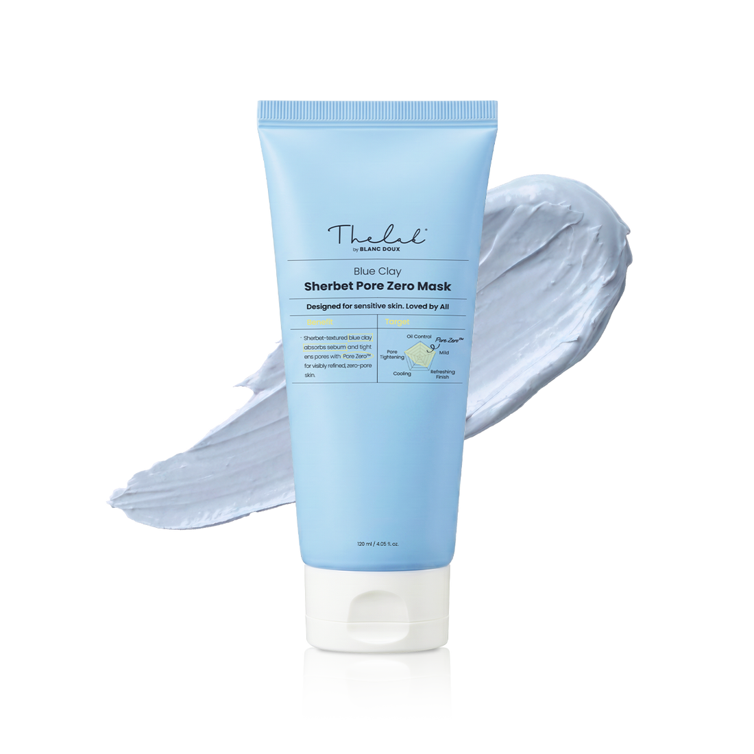 THE LAB by blanc doux BlueClay Sherbet Pore Zero Mask 120ml — official product image 2