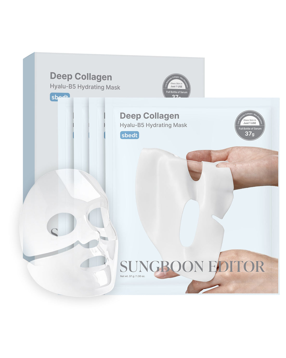 SUNGBOON EDITOR Deep Collagen Hyalu-B5 Hydrating Mask 37g*4ea — official product image 2