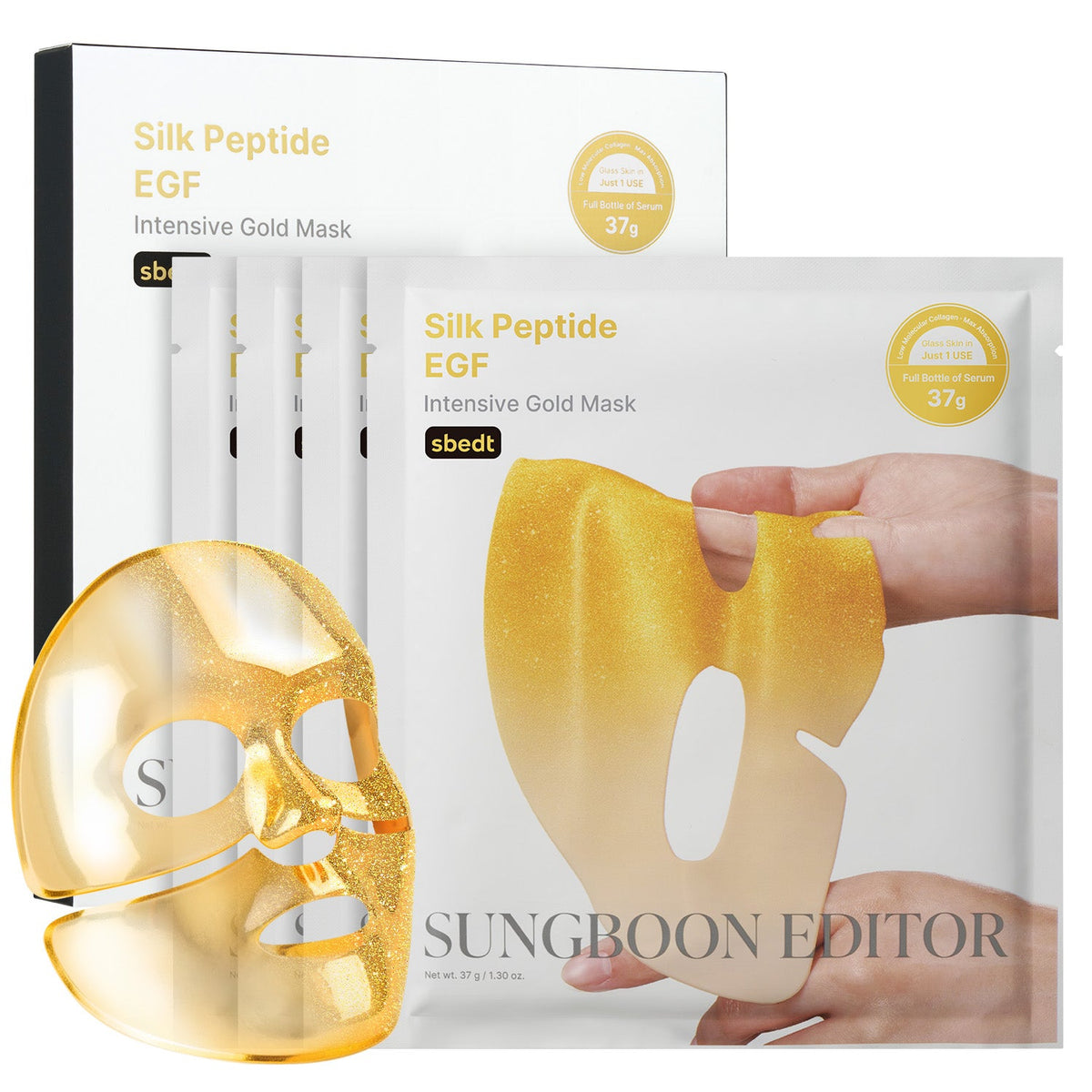 SUNGBOON EDITOR Silk Peptide EGF Intensive Gold Mask 37g*4ea — official product image 7